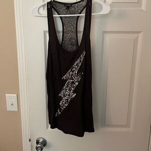 Express Black Graphic Sleeveless Tank Top